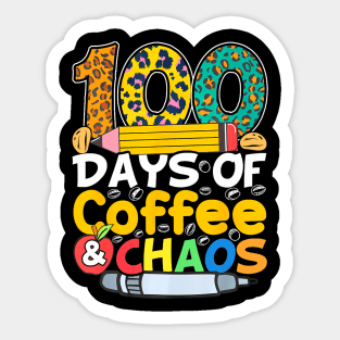 100 Days Of School Coffee Lover 100Th Day Of School Teacher Sticker